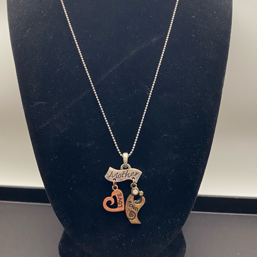 Mother Love Bond Two-Tone Pendant Necklace